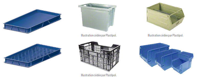 Il existe de nombreux types de bacs en fonction des caractéristiques des produits et du type de stockage.