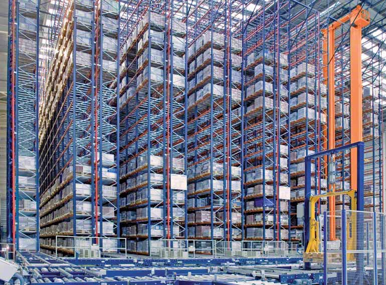 Rayonnages à simple profondeur d'une entreprise de céramique pour la construction